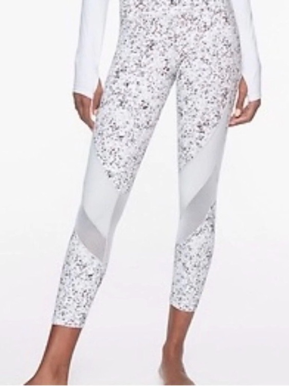 Athleta Sandstone Salutation Mesh Panel 7/8 Tights